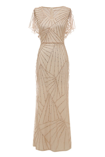 Sheath V Neck Light Khaki Mor til brudekjole med perle